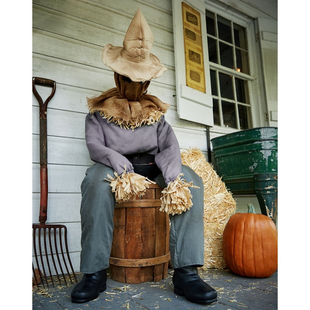 4 Ft 7 In Sitting Scarecrow Animatronic