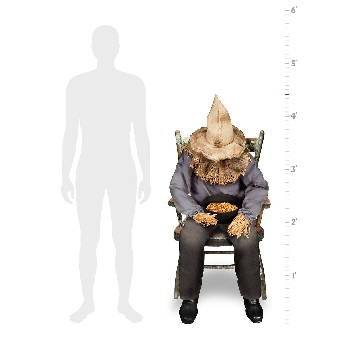 4 Ft 7 In Sitting Scarecrow Animatronic - Image 3