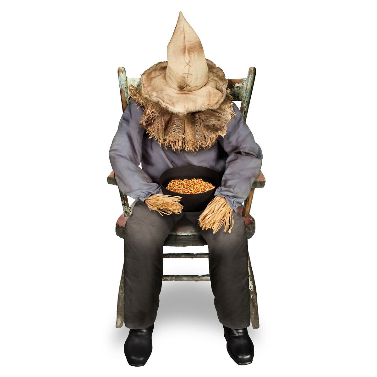 4 Ft 7 In Sitting Scarecrow Animatronic - Image 4