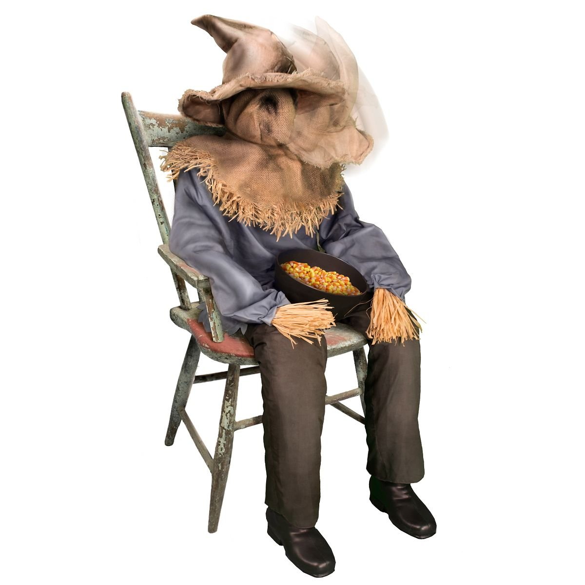 4 Ft 7 In Sitting Scarecrow Animatronic - Image 5