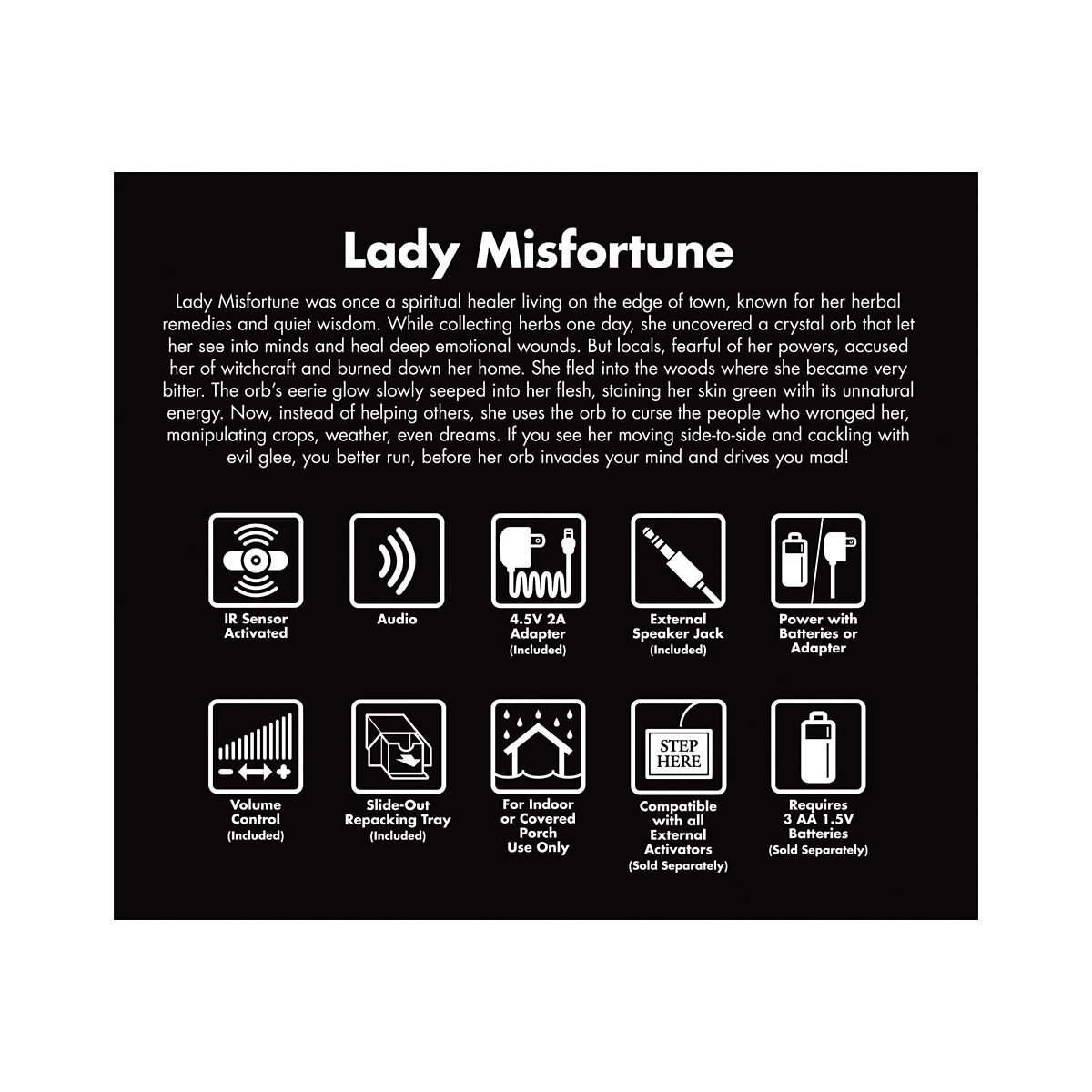 6 Ft 11 In Lady Misfortune Animatronic - Image 9