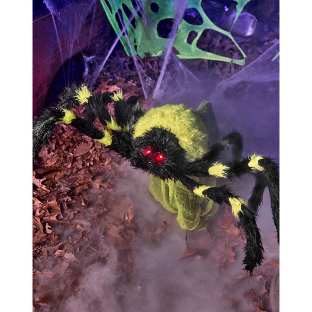 21 Inch LED Green Jumping Spider Animatronic