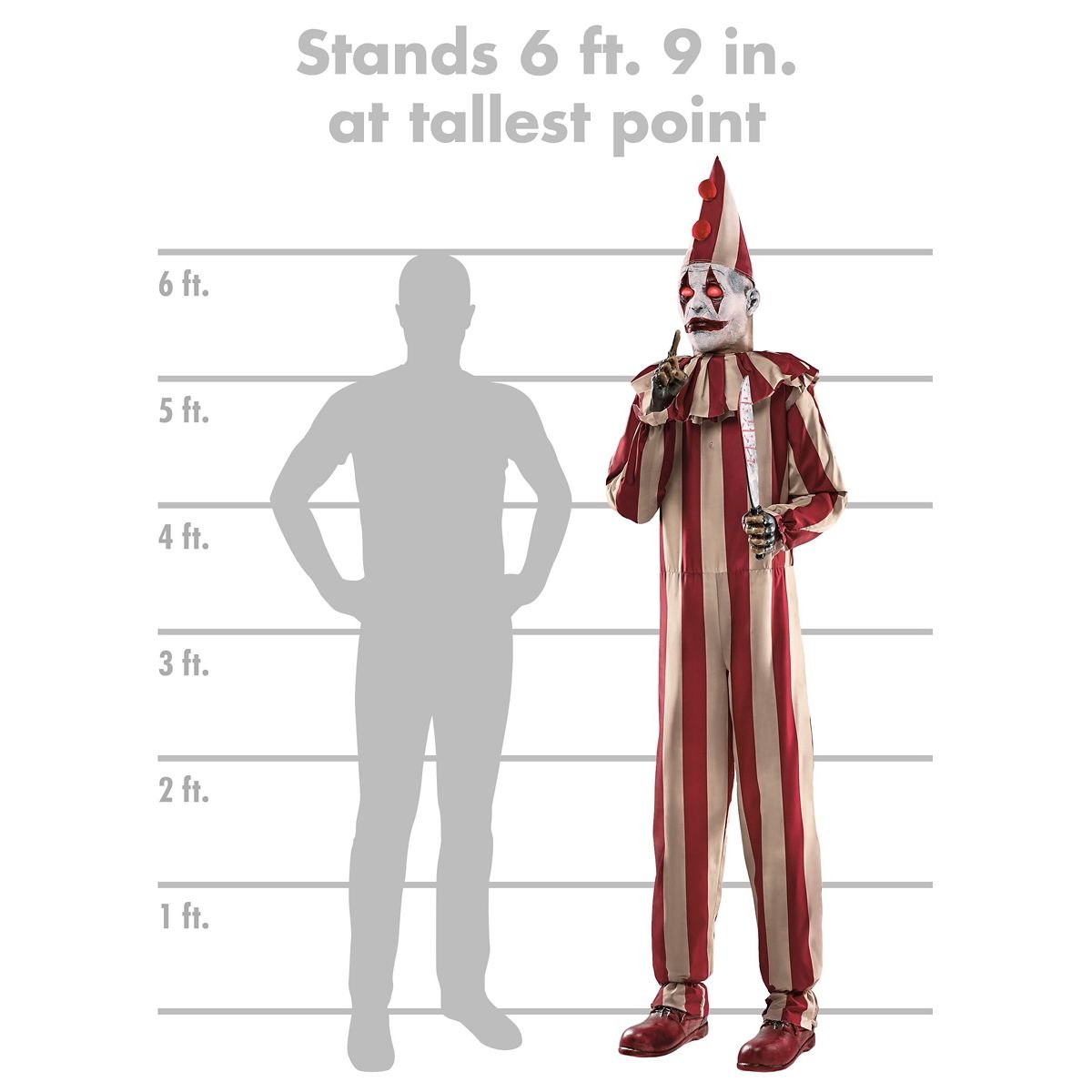 6 Ft 9 In Silent and Deadly Clown Animatronic - Image 6